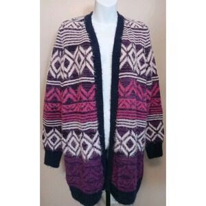 lane bryant Multicolor Purple Eyelash Knit Longsleeve  Cardigan Size M/L (10/12)